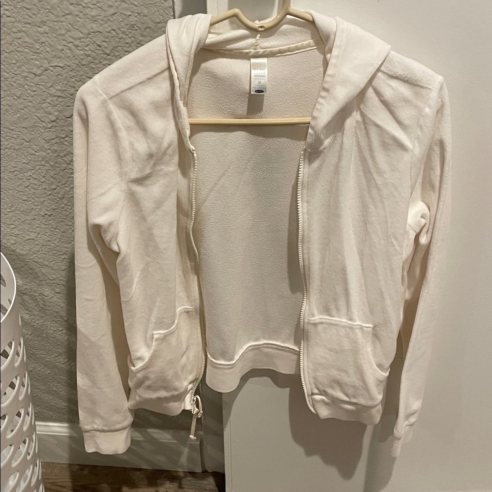 Old Navy Brand Intimates White Zip-Up Hoodie